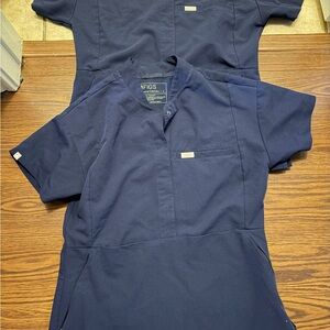 FIGS womens  Navy Blue scrub top bundle